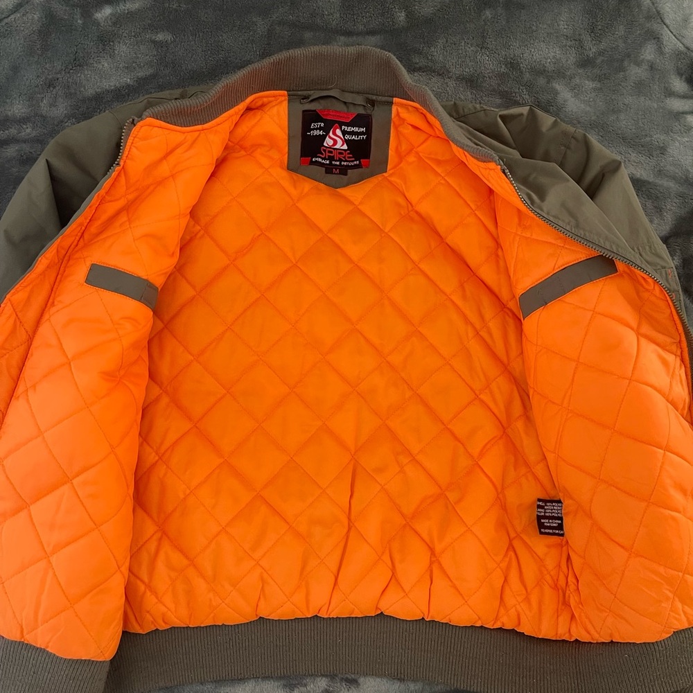 (SPIRE) Men's Oversized Heavyweight MA-1 Bomber Flight Jacket - Picture 11 of 15